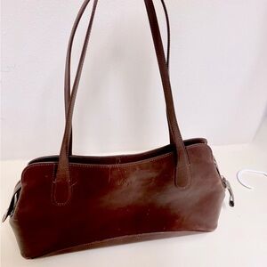 Monsac Brown Leather Shoulder Bag